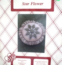 1981 STAR FLOWER QUILTED PILLOW, HOOP PATTERN
